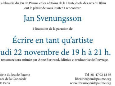 écrire en tant qu’artiste