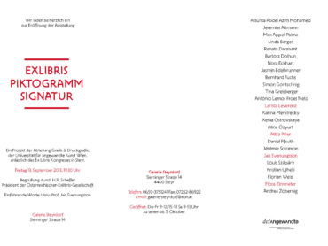 Exlibris, Piktogramm, Signatur